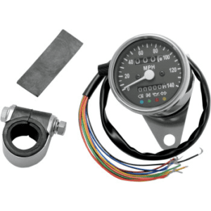 DRAG SPECIALTIES 2.4" Mini Mechanical Speedometer with LED Indicators 2210-0208