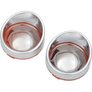 DRAG SPECIALTIES Visor-Style Bezel and Lens for Deuce-Style Turn Signals - Amber/Mirror 2020-0400