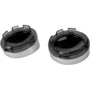 DRAG SPECIALTIES Visor-Style Bezel and Lens for Deuce-Style Turn Signals - Smoke/Mirror 2020-0402