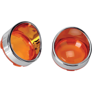 DRAG SPECIALTIES Visor-Style Bezel and Lens for Deuce-Style Turn Signals - Amber 2020-0397