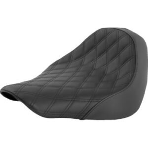 SADDLEMEN Renegade Lattice Stitch Solo Seat - Lattice Stitched - Black - FL/FX '18-'23 818-27-002LS