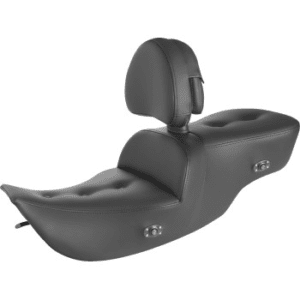 SADDLEMEN Heated Roadsofa™ Pillow Top Seat - Black - with Backrest 897-06-181BRHC