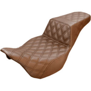 SADDLEMEN Step-Up Seat — Full Lattice Stitch - Brown - '08-'23 FL 808-07B-175BR