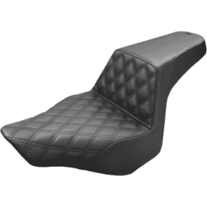 SADDLEMEN Step-Up Seat — Front Lattice Stitch - Black - FXSB 813-27-172