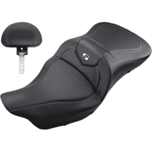 SADDLEMEN Heated Roadsofa™ Carbon Fiber Seat - w/ Backrest - '08-'23 FL 808-07B-185BRHC