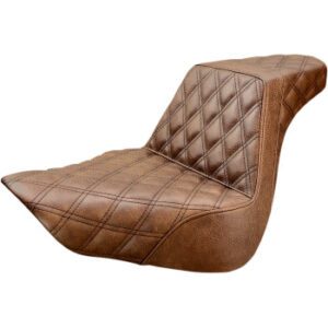 SADDLEMEN Step-Up Seat - Full Lattice Stitch - Brown - FL/FX '18-'23 818-27-175BR