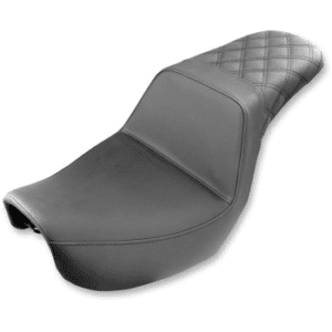 SADDLEMEN Step-Up Seat - Rear Lattice Stitched - Black - Dyna 806-04-173