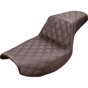 SADDLEMEN Step-Up Seat — Full Lattice Stitch - Brown - FXR 882-09-175BR