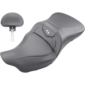 SADDLEMEN Extended Reach RoadSofa™ Seat - Carbon Fiber - Backrest - Heated - '08-'23 FL 808-07B-186BRHC