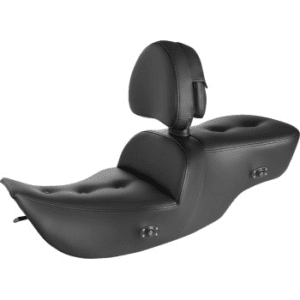 SADDLEMEN Heated Roadsofa™ Pillow Top Seat - With Backrest - Heater - Black 897-07-181BRHC