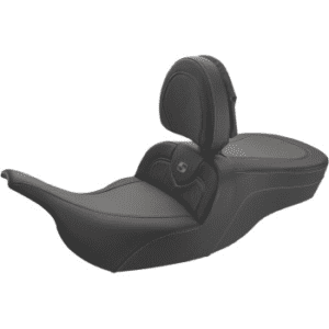 SADDLEMEN Roadsofa™ Carbon Fiber Seat - With Driver Backrest - Black 897-07-185BR