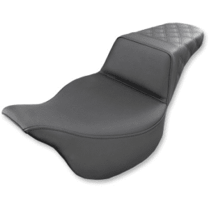 SADDLEMEN Step-Up Seat — Rear Lattice Stitch - Black - FL '08-'23 808-07B-173