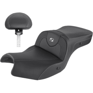 SADDLEMEN Roadsofa™ Carbon Fiber Seat - Includes Backrest - Black - Indian I20-06-185BRHCT