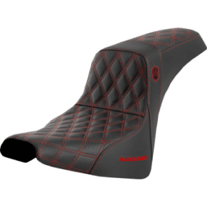 SADDLEMEN Pro Series SDC Performance Grip Seat - without Backrest - Red Stitch - FXBB/FXST '18-'23 SC81830RED