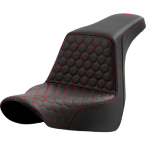 SADDLEMEN Honeycomb Step-Up Seat - Red Stitching - FL/FX '18-'24 A818-29-177RED